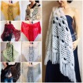 Wedding Shawl Wrap Fringe Big size Triangle Crochet Shawl Bridal Ivory bridesmaid Mohair Shawl Dark Red Bordo Girlfriend-Gift-for-her-mom