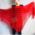 Knit Wedding Triangle Shawl Fringe Crochet Beige Wrap RED Mohair Scarf Boho Black Angora Shawl Wraps Scarf For Women Wool Shawl