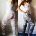 Wide Leg Pants Yoga Women Beach Cover Up Sexy Loose Cotton Pants Hippie Unique Lace Linen Pants Crochet White Black Gray Pineapple