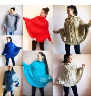 Knit Poncho Woman Crochet Plus Size Clothing Oversize Sweater Gray White Loose Winter Cable SweaterHand Knit Beige Red Convertible Cardigan