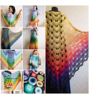 Festival big size vintage shawl pin, Boho kimono Plus size poncho, Swimsuit Beach cover up Rainbow Maxi Dress Crochet Wraps, Gift for mom