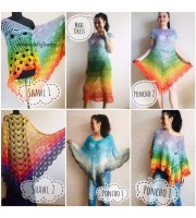 Crochet Poncho Women Plus Size beach swimsuit cover up big Vintage Shawl White Cotton Knit Boho Cape Hippie Gift-for-Her Bohemian Rainbow