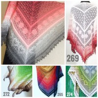 Crochet Lace Shawl Wraps Pink Shawl Boho Triangle Scarf for Women Rainbow Floral Hand Knit Shawl Large