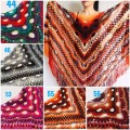 Crochet Shawl Wrap Burnt Orange Triangle Boho Shawl Colorful Rainbow Shawl Fringe Big Multicolor Lace Shawl Hand Knitted Shawl Evening Shawl