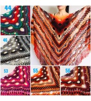 Crochet Shawl Wrap Burnt Orange Triangle Boho Shawl Colorful Rainbow Shawl Fringe Big Multicolor Lace Shawl Hand Knitted Shawl Evening Shawl