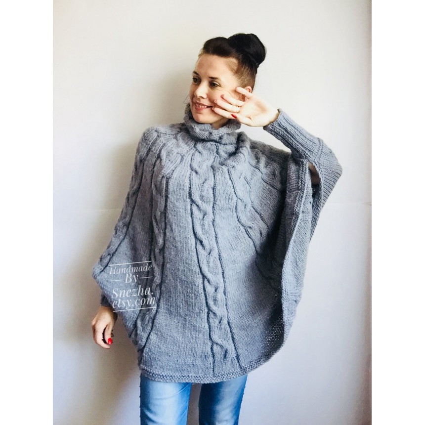 Women's plus poncho on sale sweater