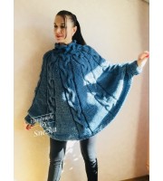 Knit Poncho Sweater Women Plus Size Chunky Wool Crochet Poncho Alpaca Loose Cable Knit Sweater Oversized Cape Coat Black Red White Winter