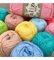 Bella Alize Yarn 100 Cotton yarn Crochet Soft baby yarn, Summer knitting yarn Organic hypoallergenic cotton Amigurumi natural eco vegan yarn