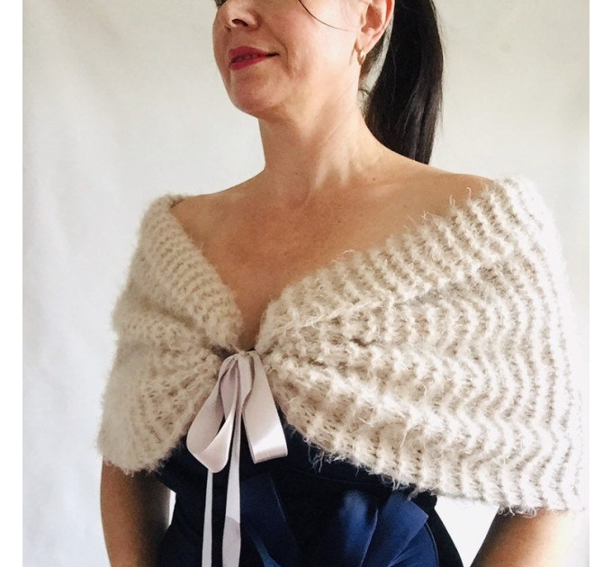 Wedding shawl Bridesmaid bolero, Bridal wrap Bridesmaid fur shawl Winter wedding Bridesmaid shrug, Bridal gift, Bride coverup, mohair stole