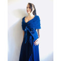 Bridesmaid shawl bridal cover up faux fur wrap bridal capelet wedding jacket knit wedding bolero mohair shrug knitted bolero navy blue