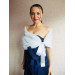 Bridesmaid shawl bridal cover up faux fur wrap bridal capelet wedding jacket knit wedding bolero mohair shrug knitted bolero navy blue