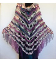 Outlander Crochet Shawl Poncho Cape Fringe Hand Knit Triangle Scarf Women Lace Evening Wraps Men Plus Size festival Clothing