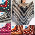 Crochet Shawl Wraps Outlander knitted festival woman Burnt Orange Triangle Scarf Fringe Multicolor Lace Evening Shawl Gray White Blue