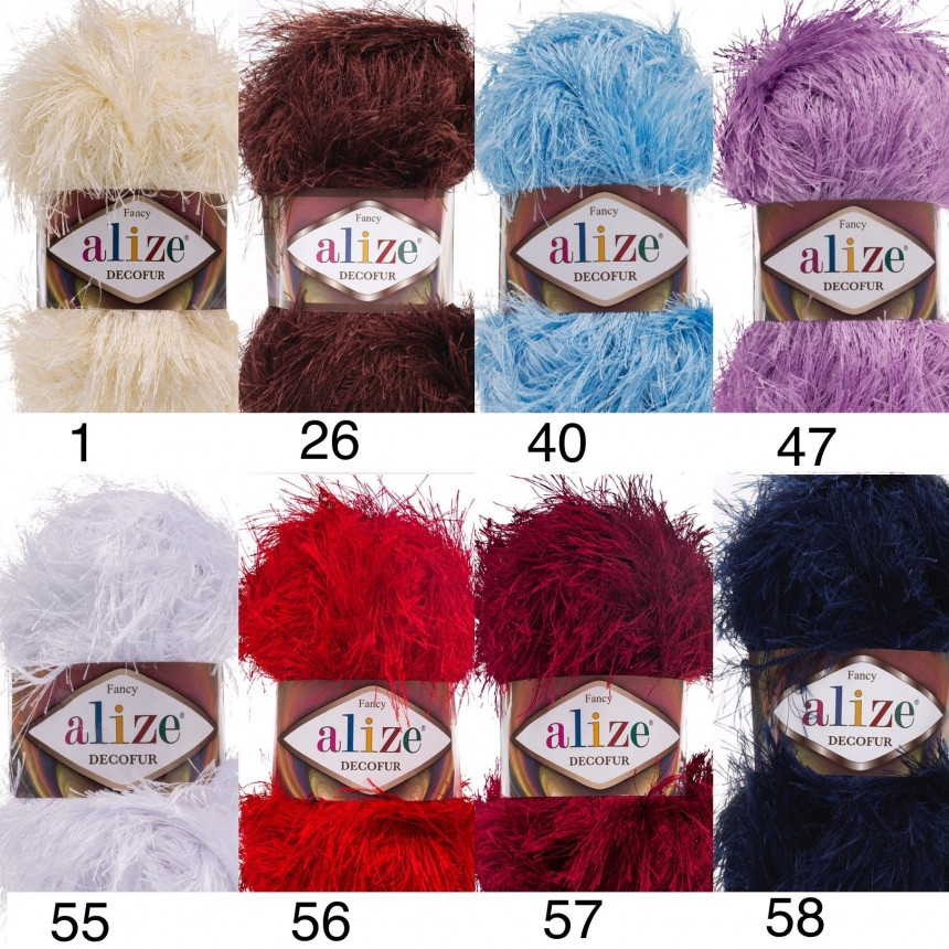 Yarn Alize Decofur Yarn Faux Fur Yarn Long Eyelash Yarn Fun Fur Yarn  Sparkly Yarn Grass Yarn Long Lash Yarn Fleecy Yarn Balero Yarn Fluffy 