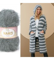 NAKO Paris, fluffy yarn, Faux fur yarn Crochet yarn, acrylic yarn, Knitting yarn, winter yarn Shawl yarn hat yarn, cardigan, scarf, pullover