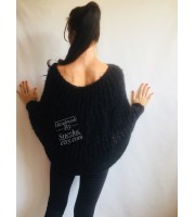 Black Mohair Sweater Women Poncho Plus Size pullover Oversized Fuzzy white poncho navy blue crochet wool hand knitted Sweater Chunky Red