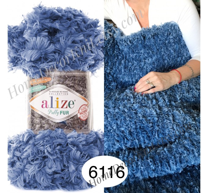 ALIZE PUFFY FUR Yarn, Big Loop For Hand Knitting Super Chunky Yarn Baby  Rainbow Blanket No
