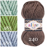 ALIZE SUPERLANA MEGAFIL Yarn Wool Yarn Super Bulky Yarn Acrylic Wool Super Chunky Yarn Crochet Yarn Knitting Yarn Crochet Sweater Poncho