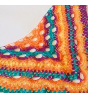 Rainbow Crochet Shawl Wraps Mohair Fringe Big Size Triangle Scarf women Hand Knit brooch Wool Shawl Gifts for Wife Multicolor Hippi Boho