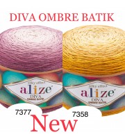 Alize DIVA OMBRE BATIK 250 gr Gradient Yarn Crochet Hand Knitting Hypoallergenic Yarn Microfiber Multicolor Lace Soft Summer Acrylic Rainbow