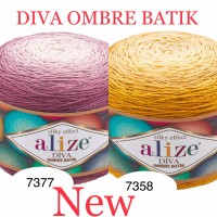 Alize DIVA OMBRE BATIK 250 gr Gradient Yarn Crochet Hand Knitting Hypoallergenic Yarn Microfiber Multicolor Lace Soft Summer Acrylic Rainbow