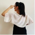 White womens open shrug knit lace open cardigan kimono sweater summer boho bolero