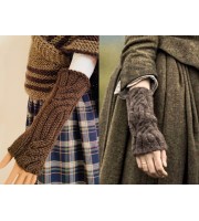 Brown Outlander Fingerless Glove, Woman Alpaca Hand Warmer, Claire Mittens For Woman, Wool Long Fingerless, Knit Glove Outlander gifts