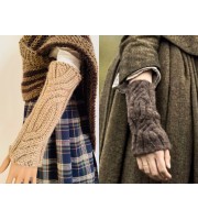 Outlander Fingerless Gloves, Beige Claire Mitten For Woman, Winter Alpaca Hand Warmer, Wool Long Fingerless, Knit Glove, Outlander Gifts