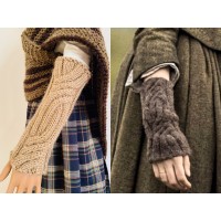 Outlander Fingerless Gloves, Beige Claire Mitten For Woman, Winter Alpaca Hand Warmer, Wool Long Fingerless, Knit Glove, Outlander Gifts