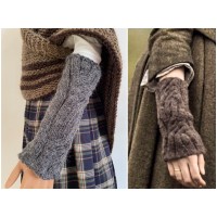 Dark Gray alpaca mittens Outlander inspired Claire's arm warmers women hand knit mittens Outlander fingerless wool mitts Claire's gauntlets