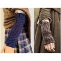 Navy Blue Outlander Mittens, Claire's Gauntlets, Blue Alpaca Mittens, Outlander Fingerless, Arm Warmers, Women Mittens, Wool Knit Gloves, Winter Mitts