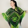 Green wool poncho women Festival Loose knit oversized poncho, Crochet lace hippie plus size poncho cape Evening shawl wraps