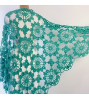 Turquoise Bride Shawl Fringe, Emerald bridesmaid shawl Mohair bridal shawl, Bridal Cape, Bridesmaid shawl, Wedding wrap, Cotton shawl Lace