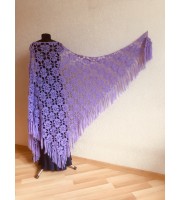 Lilac bridal shawl cotton triangle shawl fringe bridesmaid shawl wedding cape bride shawl winter bridal wrap wedding dress shawl bridal cape