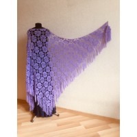 Lilac bridal shawl cotton triangle shawl fringe bridesmaid shawl wedding cape bride shawl winter bridal wrap wedding dress shawl bridal cape