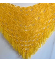 Yellow bridal extra large shawl winter wedding shawl fringe wool triangle shawl plus size bridesmaid hand crocheted bridal party shawl