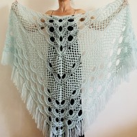 Mint lace wedding cape wool triangle shawl fringe bride shawl wedding capelet bridesmaid shawl wedding shawl bridal cape bridal shawl