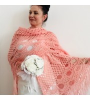 Pink bridal shawl wedding dress shawl triangle shawl fringe lace wedding cape bridal cape bridesmaid shawl wedding capelet bride shawl