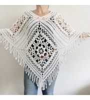 White poncho women, Plus size poncho fringe, Boho wool mohair poncho Girls poncho cape Festival Unisex loose knit