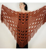 Copper wedding wool shawl alpaca bridal fringe shawl cashmere women triangle shawl silk bridesmaid shawl plus size bride shawl