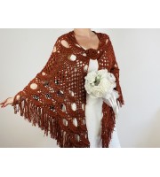 Copper wedding wool shawl alpaca bridal fringe shawl cashmere women triangle shawl silk bridesmaid shawl plus size bride shawl