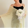 lvory bridal shawl, white wedding shawl, cream bride cover up, lace bridal scarf, bridesmaid lightweight evening shoulder wrap, mohair pashmina scarf