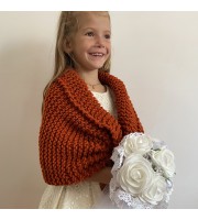 Burnt orange shrug flower girl shawl little girls bolero mustard communion shrug childs bolero winter wedding kids shrug kids bolero