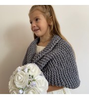 Gray flower girl shawl winter childs bolero wedding kids shrug communion shrug kids bolero little girls bolero kids cape childs shrug