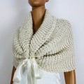 Ivory bridal shawl wool wedding shrug cream bridal party shawl wedding capelet bridesmaid shrug bride bolero bride capelet bridal stole