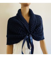 Navy blue bridal bolero shrug wool wedding shrug cream bridal party shawl wedding capelet bridesmaid shrug bride bolero bride capelet bridal stole