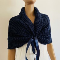 Navy blue bridal bolero shrug wool wedding shrug cream bridal party shawl wedding capelet bridesmaid shrug bride bolero bride capelet bridal stole