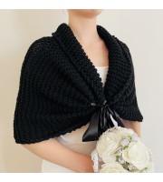 Black Shawl For Dress For Wedding Bridal Bolero Shrug Bride Stole