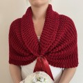 Burgundy Bridal Stole For Bride Red Wedding Bolero For Dress