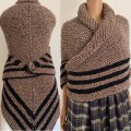 Brown Outlander Claire Shawl Knit Wrap Alpaca, Wool sontag shawl Triangle Shawl for Mom Her Mohair warm shoulder wrap Inspired Claire's Carolina